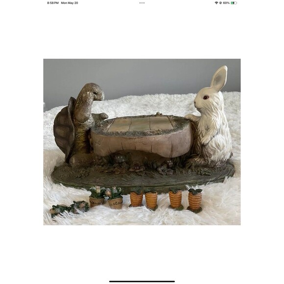 Tortoise & HareTic Tac Toe Game Set Figurine Carrot/Flowerpot Removable Pieces - Picture 8 of 12